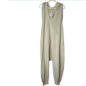 FREE PEOPLE | FP Intimately Hooded Oversized Jumpsuit -Ivory / Bone- Sz Lg